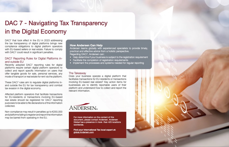 DAC 7 - Navigating Tax Transparency in the Digital Economy by Andersen